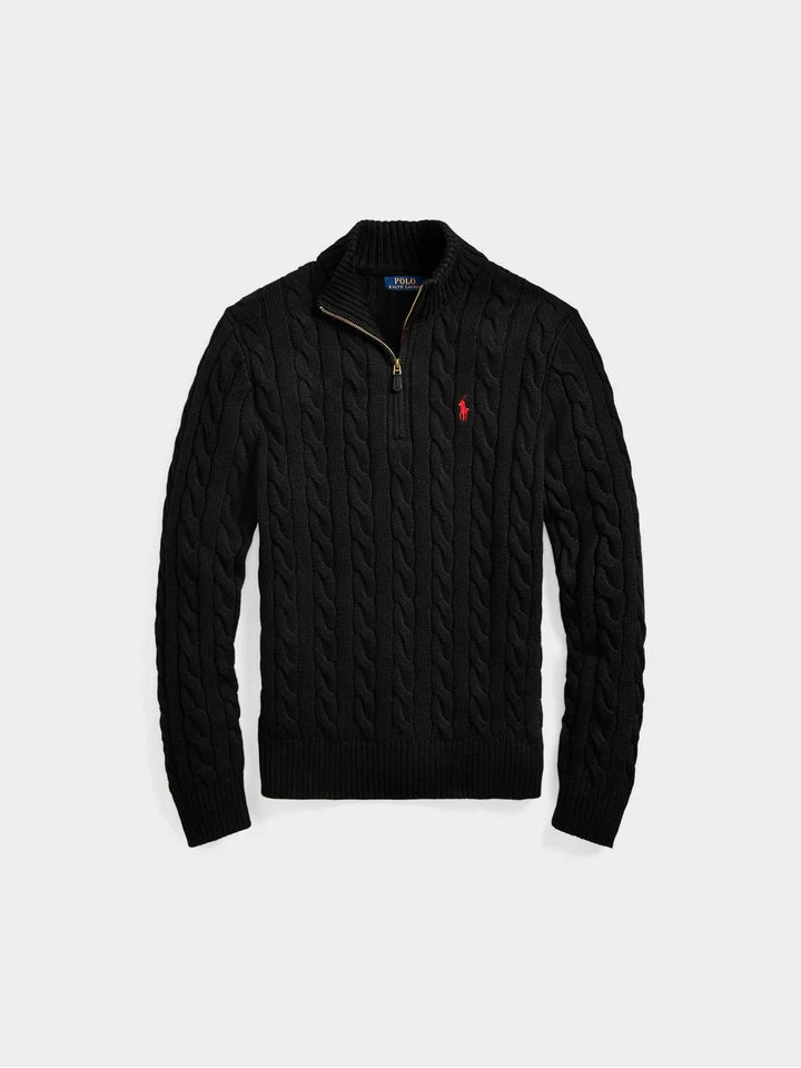 Polo Ralph Lauren - Cable-Knit Cotton Quarter-Zip Sweater