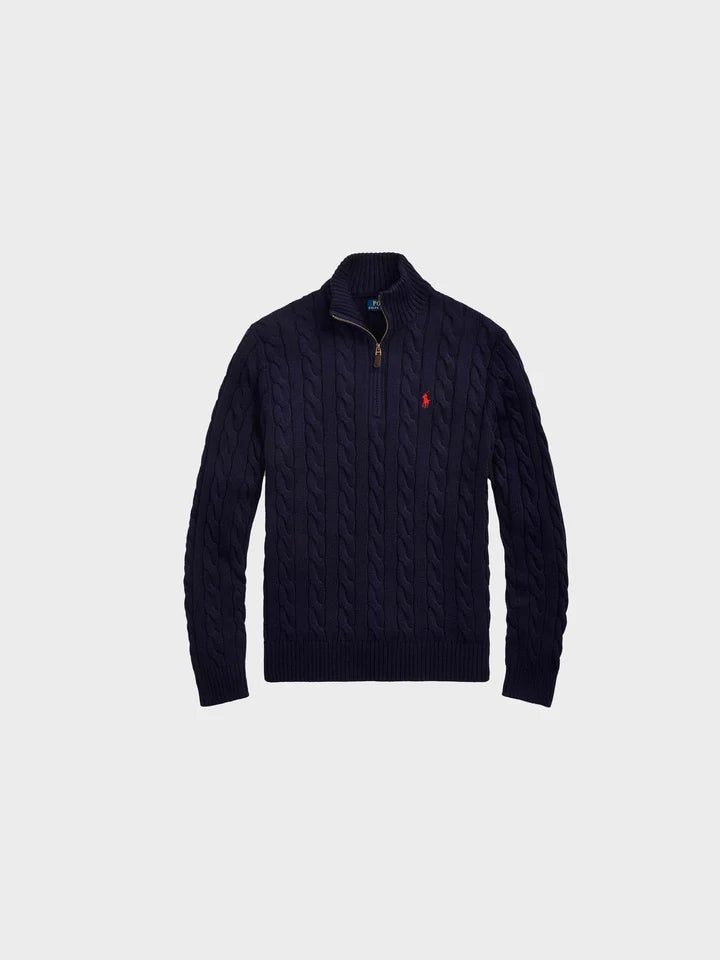 Polo Ralph Lauren - Cable-Knit Cotton Quarter-Zip Sweater