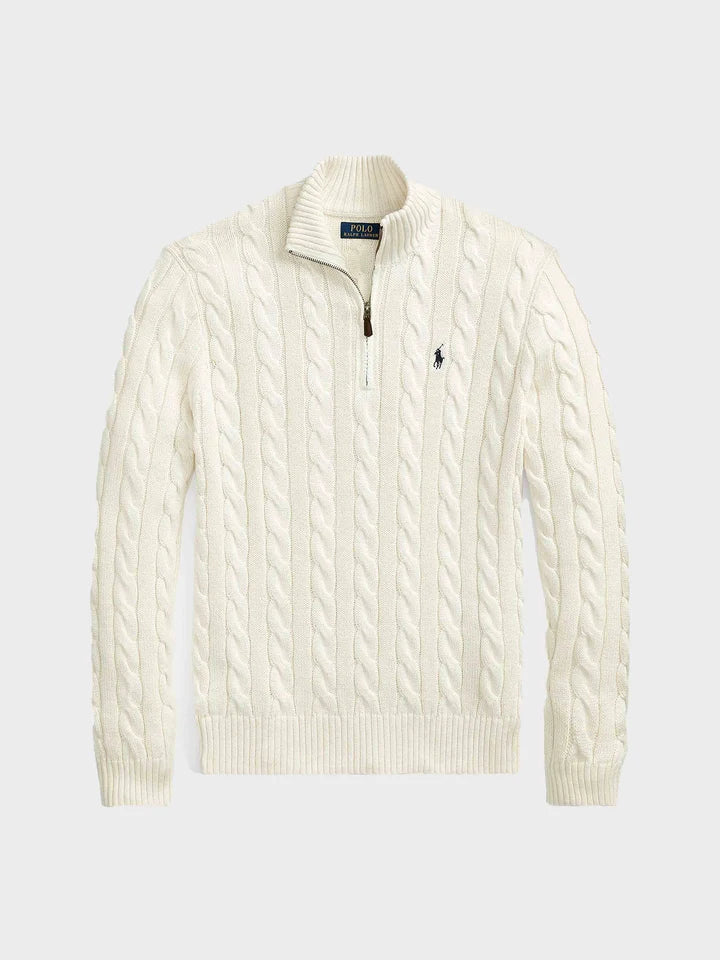 Polo Ralph Lauren - Cable-Knit Cotton Quarter-Zip Sweater